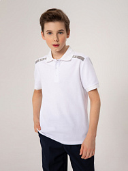 OJBCT01-00 Футболка-поло(белый) 122-170(122/128/134/140/146/152/158/164/170)