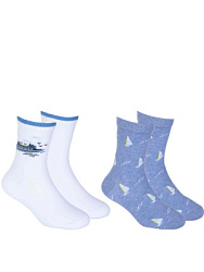 CKBAS04-WM Носки 23-34 () белый/голубой