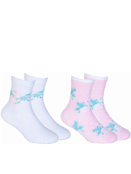 AJGAS06-XV Носки 23-34 () белый/розовый