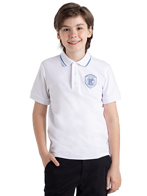 KJBCT02-00 Футболка-поло(белый) 122-170(122/128/134/140/146/152/158/164/170)