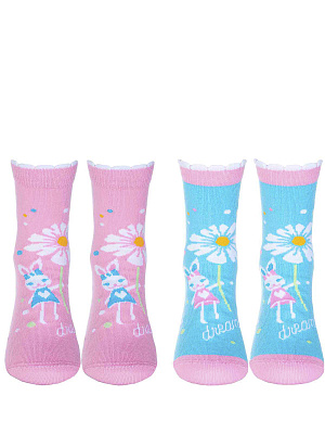 AKGAS02-ZX Носки 20-28 () голубой-розовый