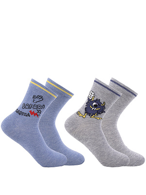 HKBAS03-AM Носки 26-34 () серый/синий