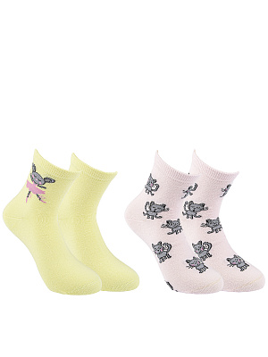 GKSC-2004-KO Носки 20-28 (20-22/23-25/26-28) желтый/розовый