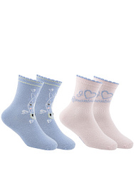 JKGAS01-KZ  Носки 23-34 (23-25/26-28/29-31/32-34) голубой-розовый