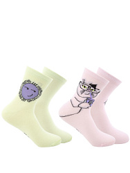 HKGAS13-KU Носки 26-38 () розовый/желтый