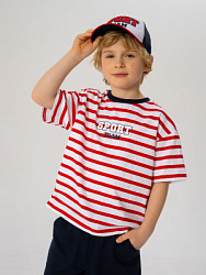 PKBCT02-WH Футболка(белый-красный) 92-128(92/98/104/110/116/122/128)