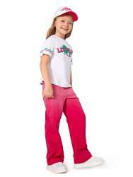 NKGCP03-82 Брюки джинсовые(розовый) 92-128(92/98/104/110/116/122/128)