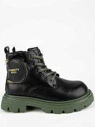 53471ук-20 Ботинки (черный-зеленый) 30-37 (8 пар)